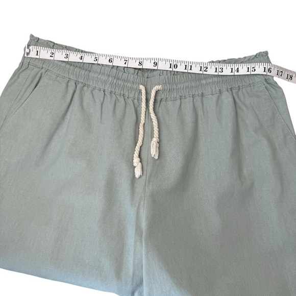 J. Crew Pants Women L Mint Green Astrid Wide Leg Chino Pull On Pockets Laganlook - Picture 8 of 12